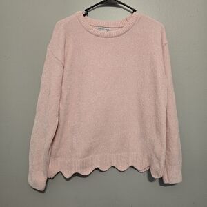 Cozy Pink Crew Neck Sweater - Petite
